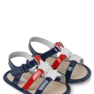 S04-02-0931-612M Baby Girls Star Gladiator Sandals - American Cutie - Multi Clr