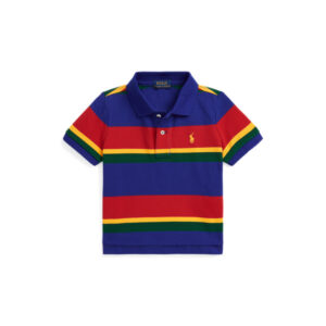 READYSTOCK Striped Mesh Boxy Polo Shirt Toddler/Kids Girls - HERITAGE ROYAL MULTI