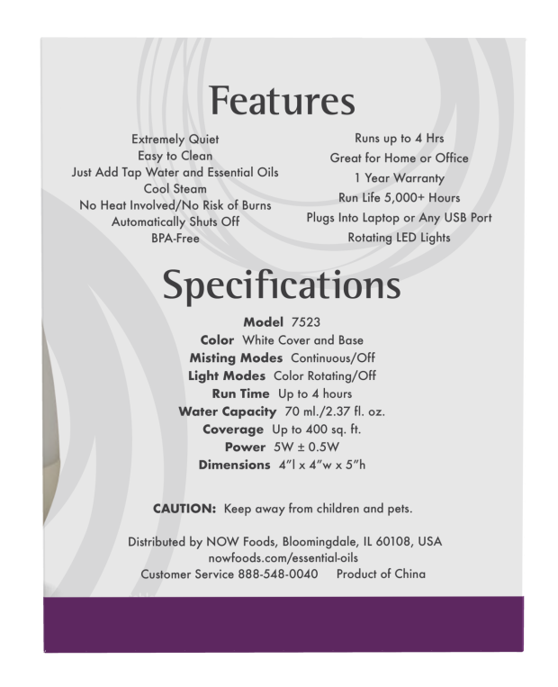 E40-00-0988-0000 Now Food Solutions, USB Oil Diffuser, 1 Diffuser - Image 3