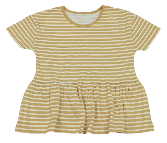 C47-08-1117-67YR Peplum Tops - Stripe Yellow