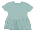 C47-08-1118-67YR Flower Peplum Tops - Mint Green