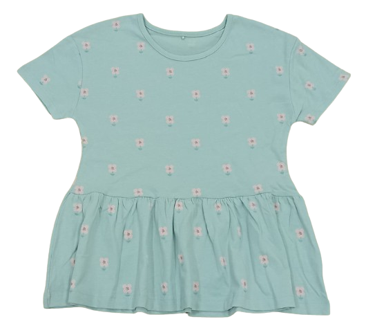 C47-08-1118-67YR Flower Peplum Tops - Mint Green