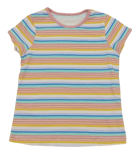 C47-08-1119-67YR Bright Patterned T-Shirts - Stripe Multi Color