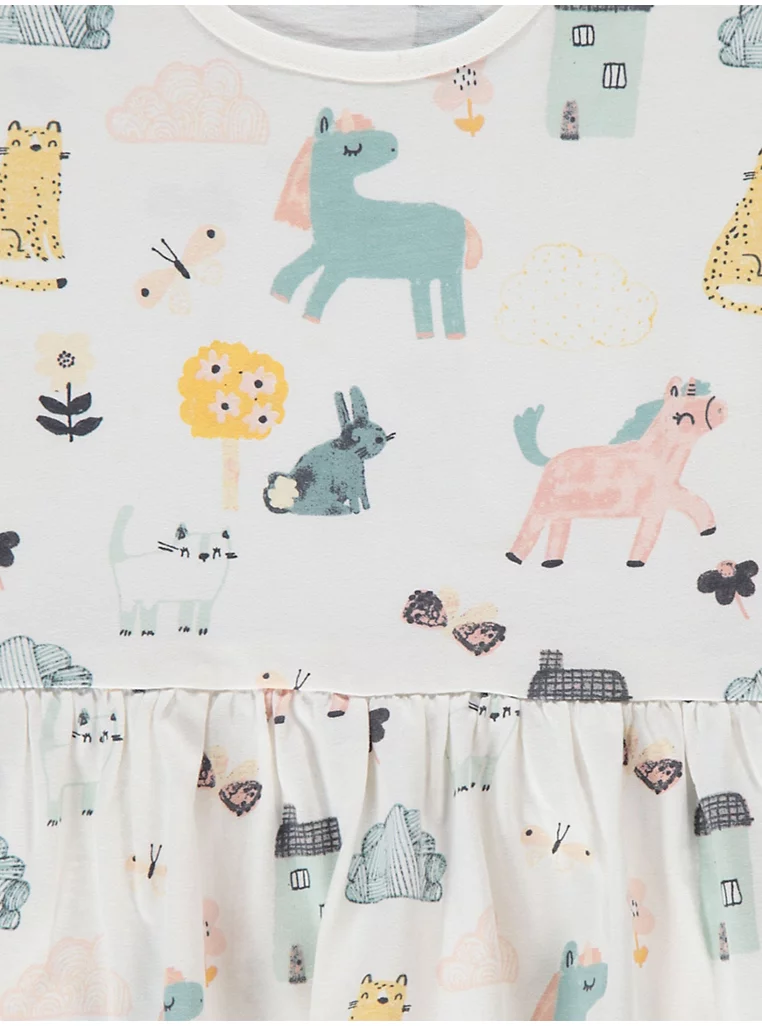 C47-08-1116-67YR Animals Peplum Tops - White - Image 2