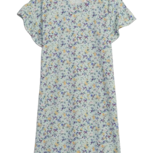 C06-08-1149-0012 Kids 100% Recycled Flutter Sleeve Nightgown - Soft Mint Green