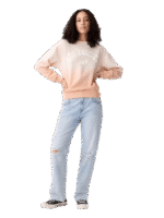 C06-11-1163-000M Relaxed Gap Graphic Sweatshirt - Pale Warm Pink