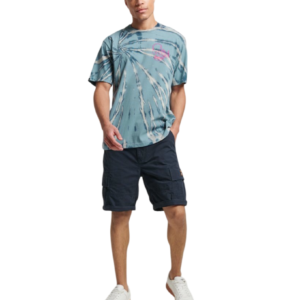 C99-10-1166-00XL Vintage Creatures T-Shirt - Oatmeal/Pottery Blue Tie Dye