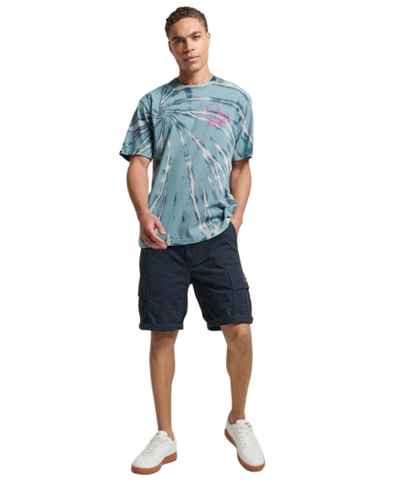 C99-10-1166-00XL Vintage Creatures T-Shirt - Oatmeal/Pottery Blue Tie Dye