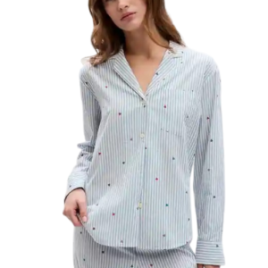 C06-11-1170-000S Relaxed Poplin PJ Shirt - sweetheart stripe