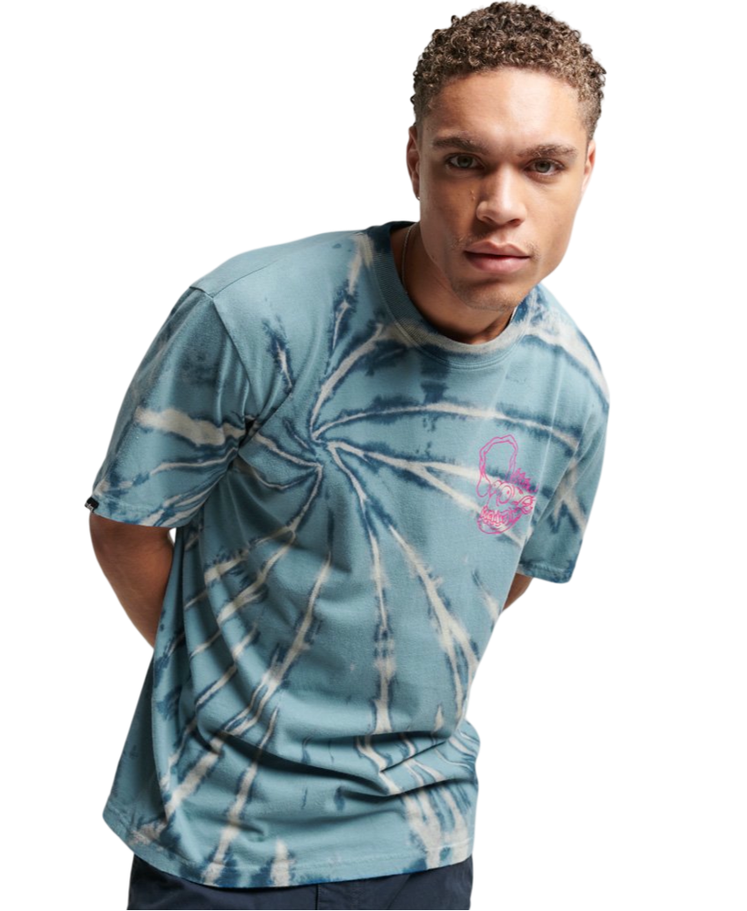 C99-10-1166-00XL Vintage Creatures T-Shirt - Oatmeal/Pottery Blue Tie Dye - Image 3