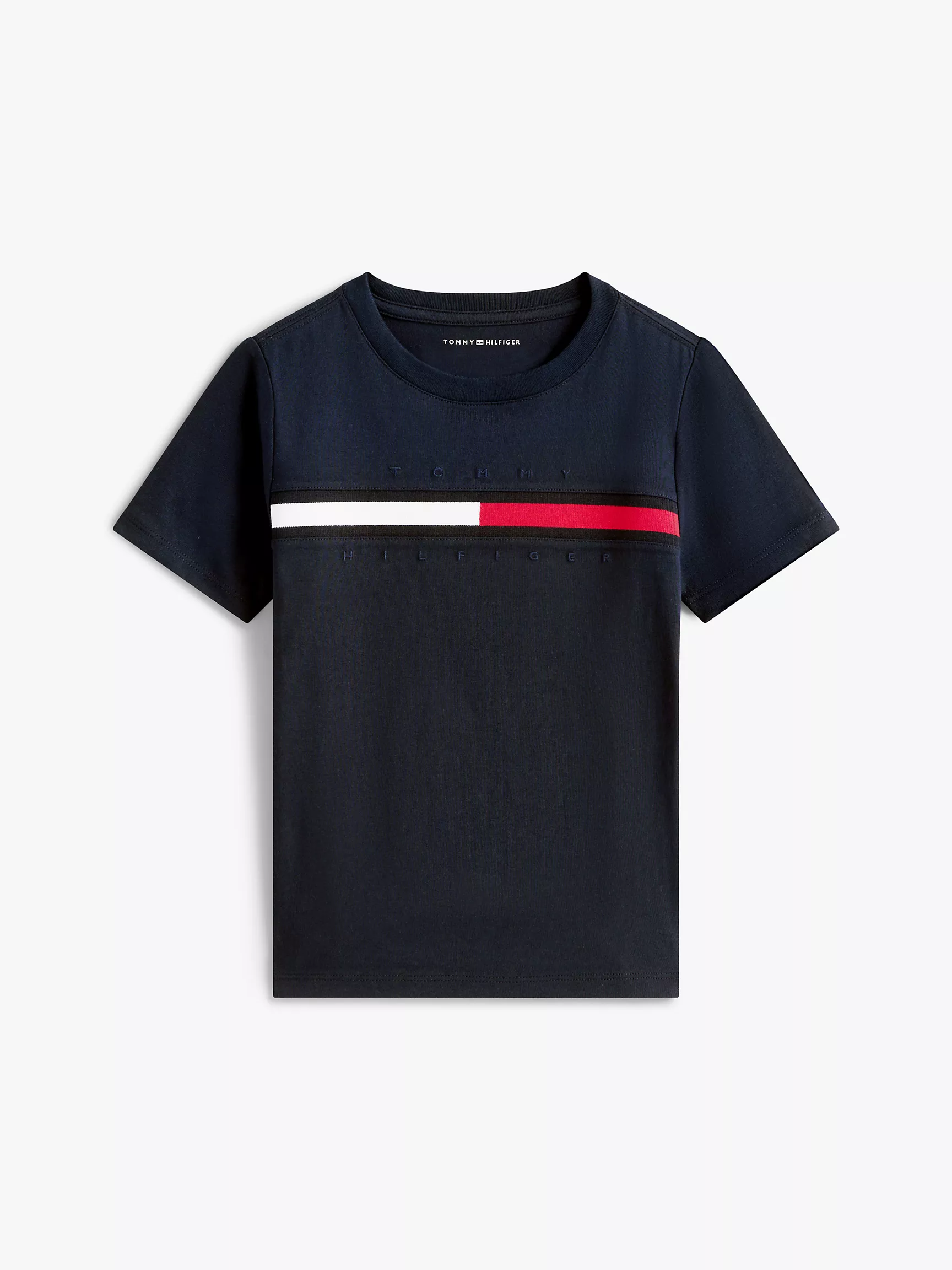 Kids' Flag Stripe Logo T-Shirt-Navy - Image 2