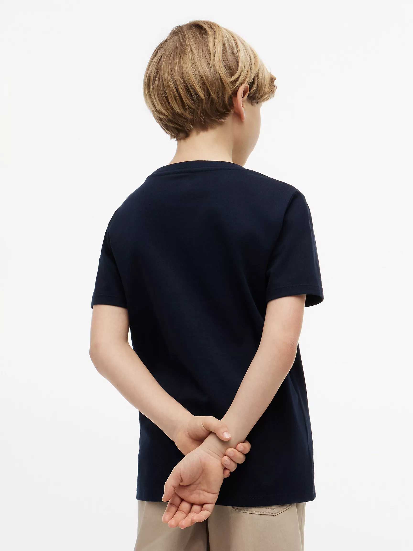 Kids' Flag Stripe Logo T-Shirt-Navy - Image 3