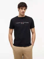 Embroidered Tommy Logo T-Shirt-Black