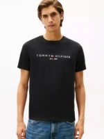Embroidered Tommy Logo T-Shirt-Black
