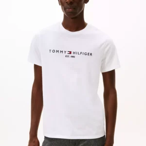 Embroidered Tommy Logo T-Shirt-Fresh White