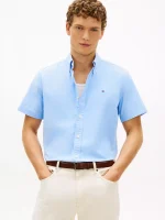 Regular Fit Short-Sleeve Oxford Shirt-Provence