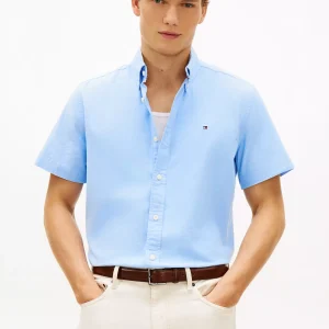 Regular Fit Short-Sleeve Oxford Shirt-Provence