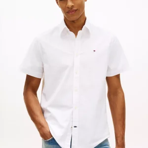 Regular Fit Short-Sleeve Oxford Shirt-Optic White
