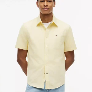 Regular Fit Short-Sleeve Oxford Shirt-Citronella