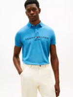 Embroidered Tommy Logo Polo-Dusty Indigo