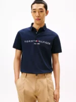 Men Embroidered Tommy Logo Polo-Navy