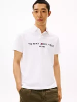 Men Embroidered Tommy Logo Polo-Fresh White