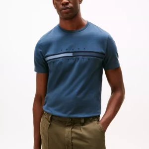 Men Tonal Flag Logo T-Shirt-Military Denim