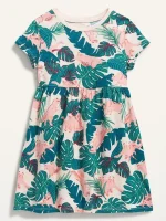 READYSTOCK Floral Dino Dress - pink/green