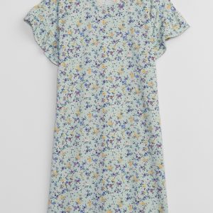 READYSTOCK Kids 100% Recycled Flutter Sleeve Nightgown - Soft Mint Green