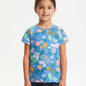 C47-08-1120-67YR Bright Patterned T-Shirts - Blue