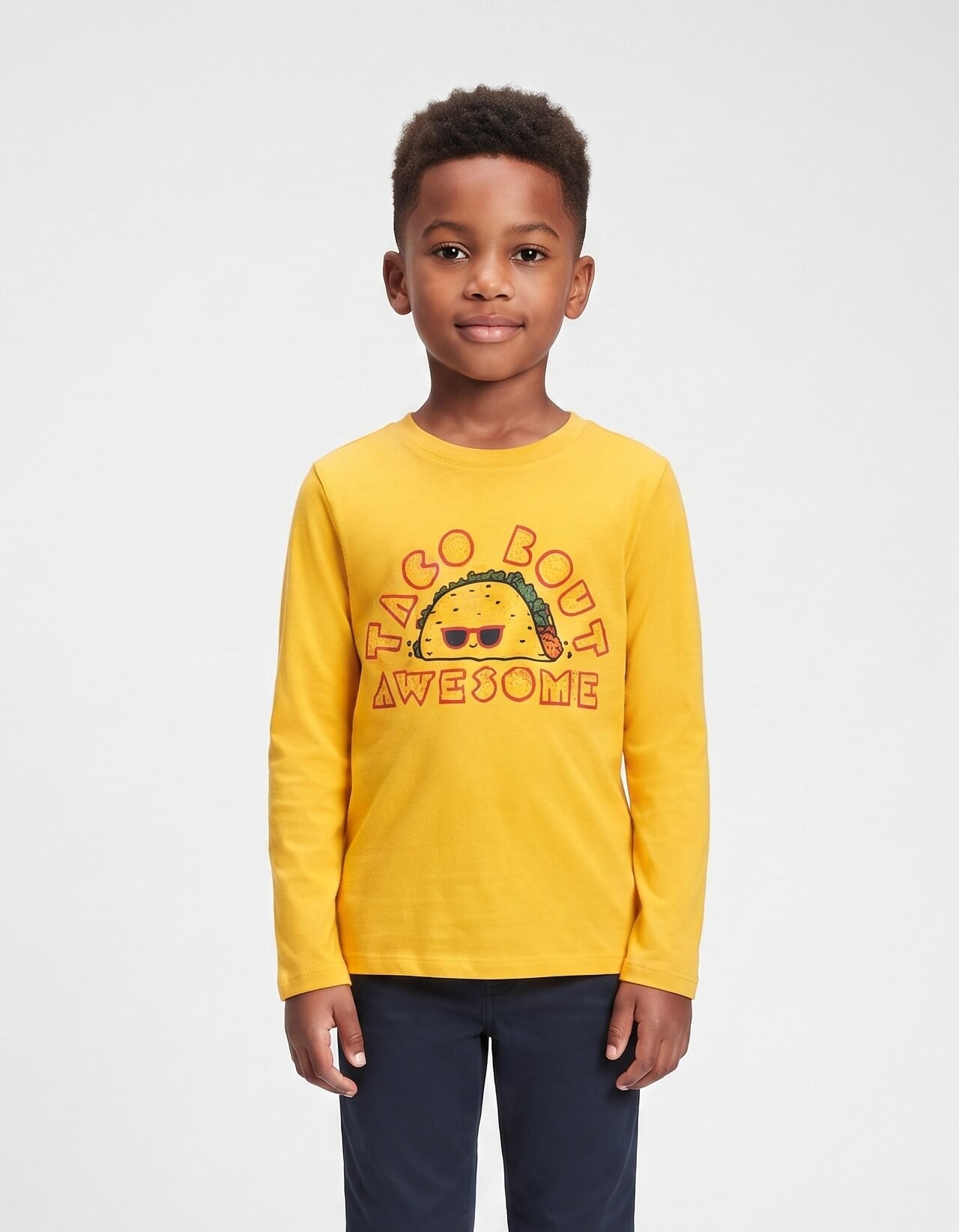 READYSTOCK OLDNAVY Graphic Long-Sleeve Tee for Toddler Boys - Taco 'Bout Awesome