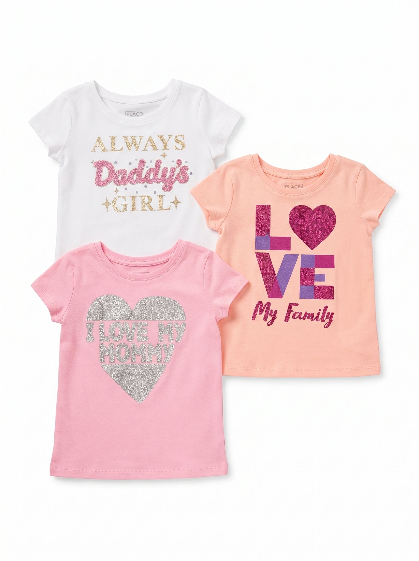 C13-05-0189-004T TCP 3 PIECES TEE WHITE/PEACH/PINK