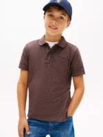 Kids' Embossed Logo Polo-Black Walnut