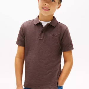 Kids' Embossed Logo Polo-Black Walnut