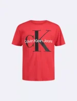 READYSTOCK Kid Boys Monologo Classic Crewneck T-Shirt-Red Dahlia