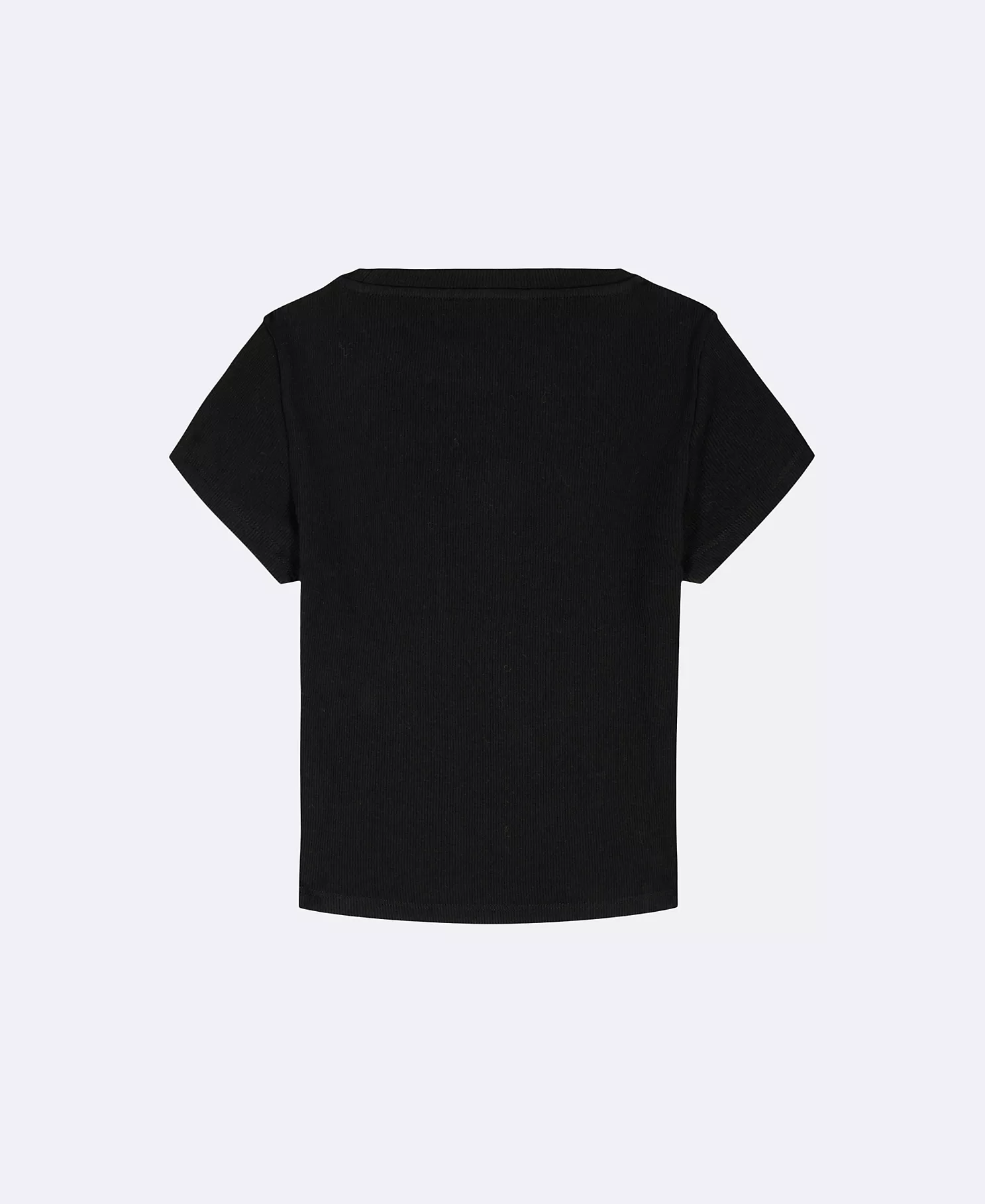 Girls Woven Monologo Rib T-Shirt-Cellar/Slvr - Image 2
