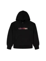 Girls Fleece Logo Graphic Hoodie-Cellar/Slvr
