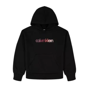 Girls Fleece Logo Graphic Hoodie-Cellar/Slvr