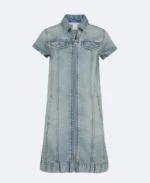 READYSTOCK Denim Zip Mini Dress-Coastal/Tibtn Red/Plr Sky