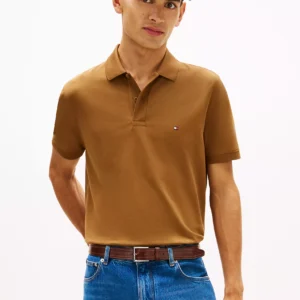 Regular Fit Pique Tech Polo-Highland Khaki