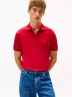 Regular Fit Pique Tech Polo-Medium Red