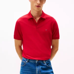 Regular Fit Pique Tech Polo-Medium Red
