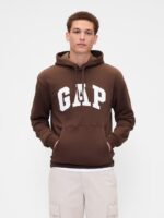Relaxed Gap Logo Colorblock Hoodie-Dark Brown