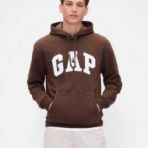 Relaxed Gap Logo Colorblock Hoodie-Dark Brown