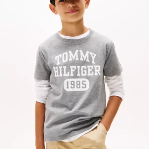 Kids' Varsity Logo T-Shirt-Medium Grey Heather