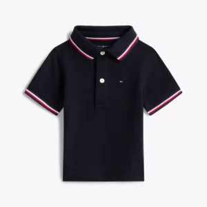 Babies' Tipped Polo Shirt-Navy Blue