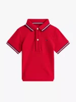 Babies' Tipped Polo Shirt-Red