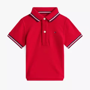 Babies' Tipped Polo Shirt-Red