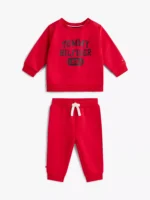 Babies' Logo Sweatshirt and Pant Set-Red