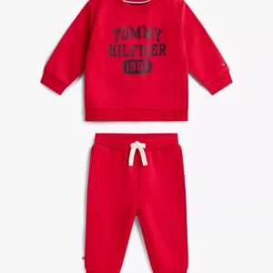 Babies' Logo Sweatshirt and Pant Set-Red